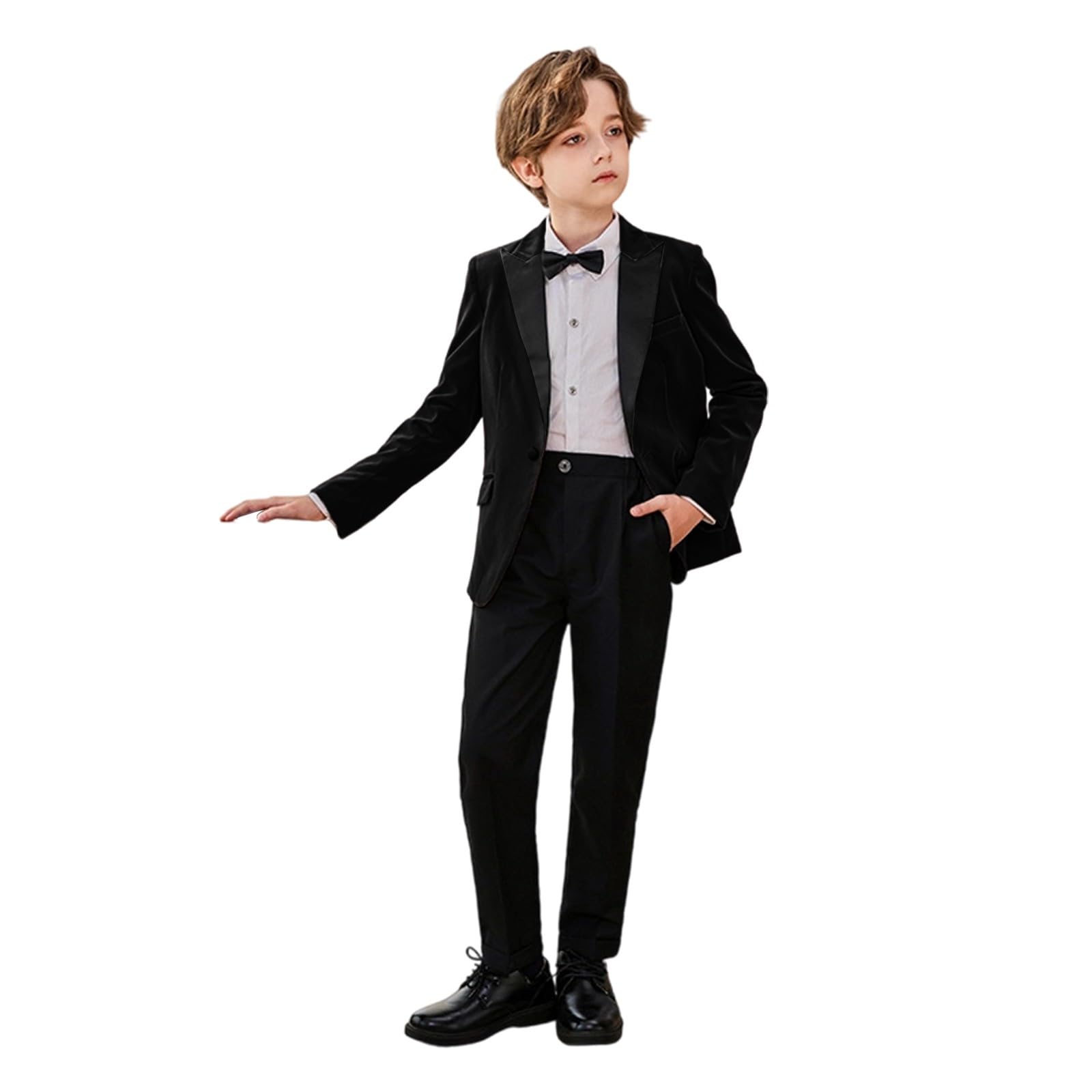 Generisch Festliches Vierteiliges Jungen-Ensemble für Winter -Stil Hemd Elegantes Outfit Kleine Gentlemen 1 bis 14 Jahre