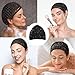 3 PCS Crochet Hair Nets Cap, Hair Wrap Net, Reusable Sleeping Hairnet，Long Straight Curl Wig Head Protector Black Mesh Wrapping Crochet Wave Bun Lift Strap Weaving Sew For Women Ballet