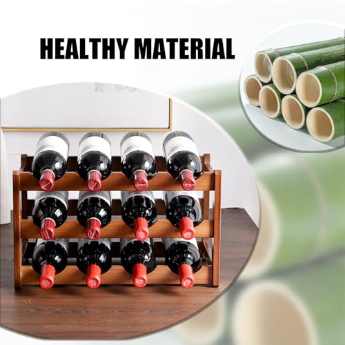 Wenbones Wijnflessenhouder, flessenhouder van bamboe voor flessen, wijnrek voor thuis, kelder, bar, keuken, rek - Afbeelding 4