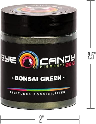 Miniatura 6 de Pigmentos Eye Candy Pigments Premium Green Mica Powder  Bonsai Green (0.88 oz)  para epoxi, resina, jabón, pintura, carpintería, vertido acrílico,
