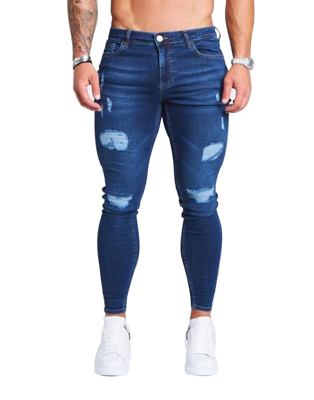 Men's Ripped Skinny Jeans Stretch Slim Fit Jeans Pants for Men