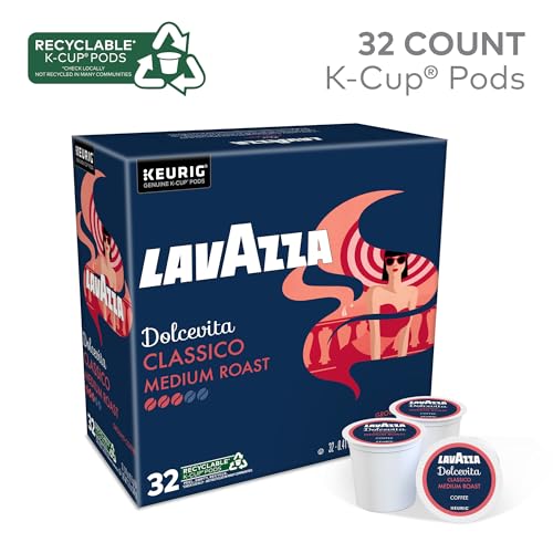 Image of Lavazza Dolcevita Classico, Single-Serve Keurig K-Cup Pods, Medium Roast Coffee, 32-Count Box