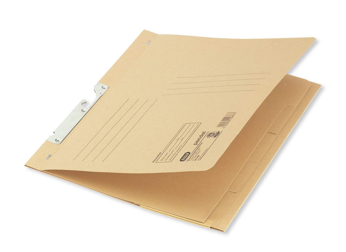 Elba 90448 - Cartella sospesa, in cartone RC, 320 g/mq, 4 fascicoli commerciali e 4 divisori, confezione da 20 pezzi, marrone naturale