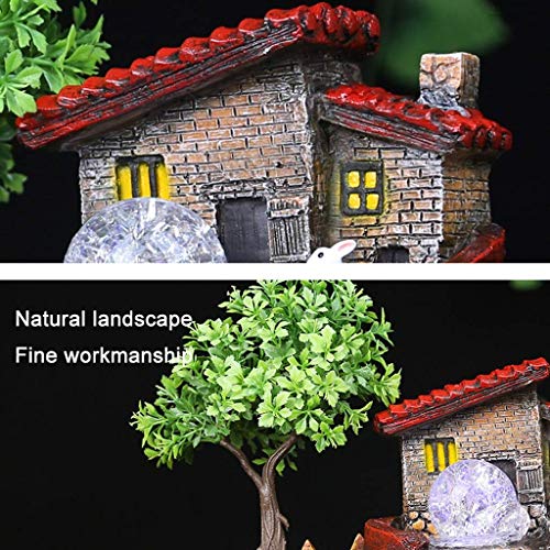 FMOGE Innenbrunnen Desktop-Brunnen Harz Steingarten Brunnen Ornamente Und Luftbefeuchter Wohnkultur Innenwasserlandschaft Mikrolandschaft Innenentspannung Desktop-Brunnen - Image 6