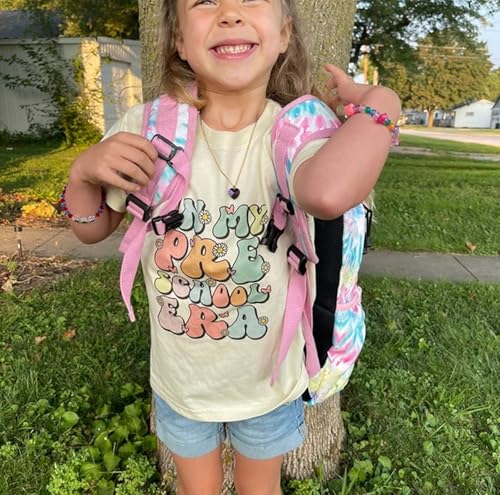 First Day of Preschool Shirt Kids Girls Back to School T-Shirt Letter Print in My Preschool Era Short Short Tops Tee3