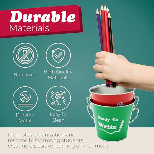 Set de 2 cubos metálicos para lápices 4E's Novelty miniatura 5