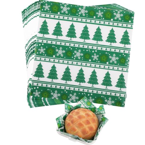 100 PCS Papier Paraffiné Noël Joyeux, Feuilles 7 x 7 Pouce