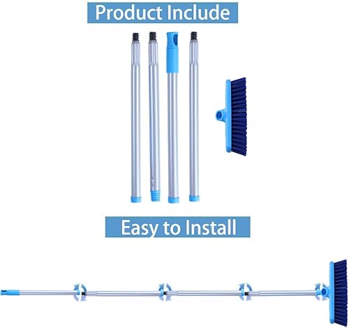 Miniatura 6 de Cepillo de cubierta con mango largo – Cepillos de limpieza de suelo para limpiar la ducha, cepillo de cerdas rígidas, cepillo de limpieza de piso de