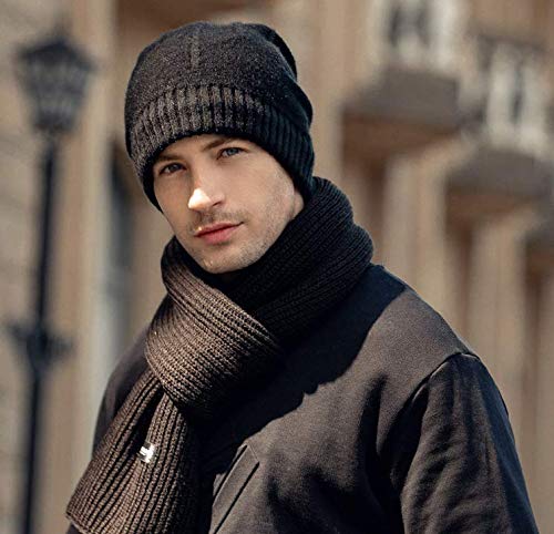 Cappello Lavorato A Maglia Cappello da Uomo in Cashmere Autunno E Inverno da Uomo più Cappello da Uomo Caldo in Maglia Ispessita di Velluto