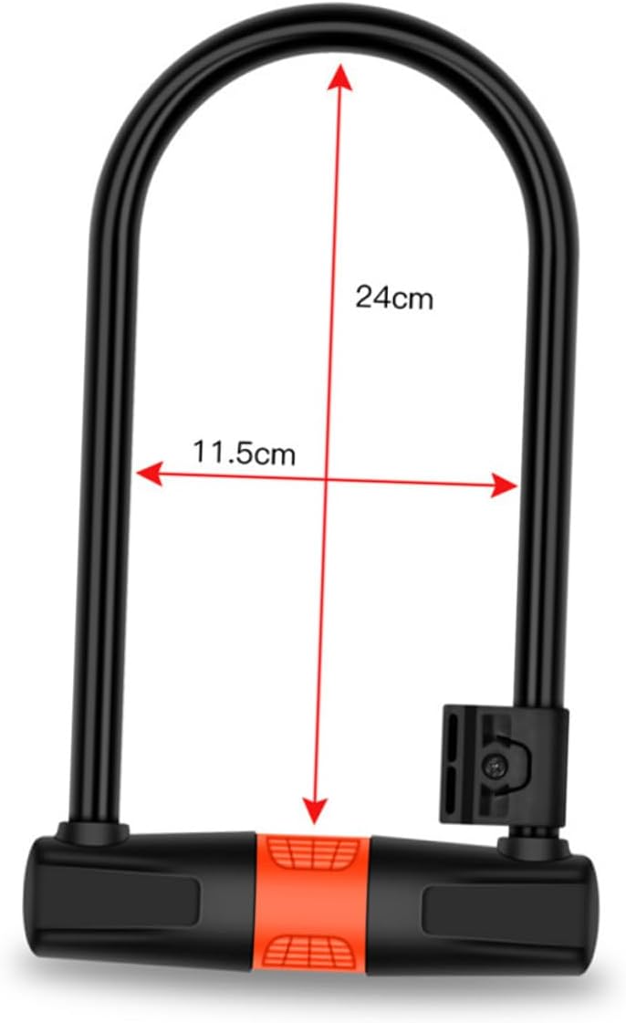 Heavy Duty U-Shaped Bike Lock with High Strength Steel Cable and Double-Sided Anti-Theft Core Thick Solid Alloy Lock Beam for Mountain Electric Bicycle and Motorcycle Security
