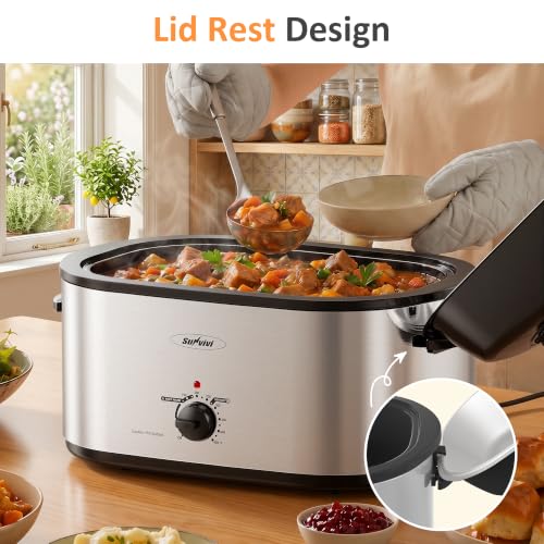 Image of Sunvivi Roaster Oven, Electric Roaster Pan with Lid 28QT for Large Turkey