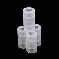 Vista 6 de Paquete de 4 espaciadores convertidores de batería AA a C, tamaño AA a C, cajas de funda para adaptador de celda de batería, transparente