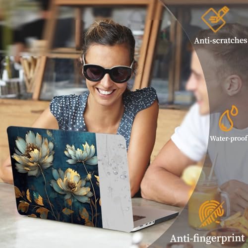 Carcasa MacBook Pro 13 Floral con Protector Teclado para Modelos M2 M1 A2338 A2289 2