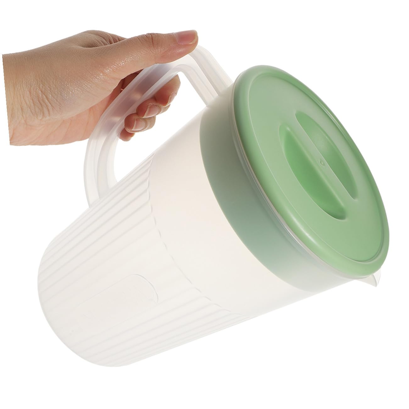 Jarra de Agua para Nevera 24 L con Tapa Resistente al Calor Grande Color Verde Matcha Recipiente para Bebidas Frías y Calientes Adecuado para Cocina y Uso Diario