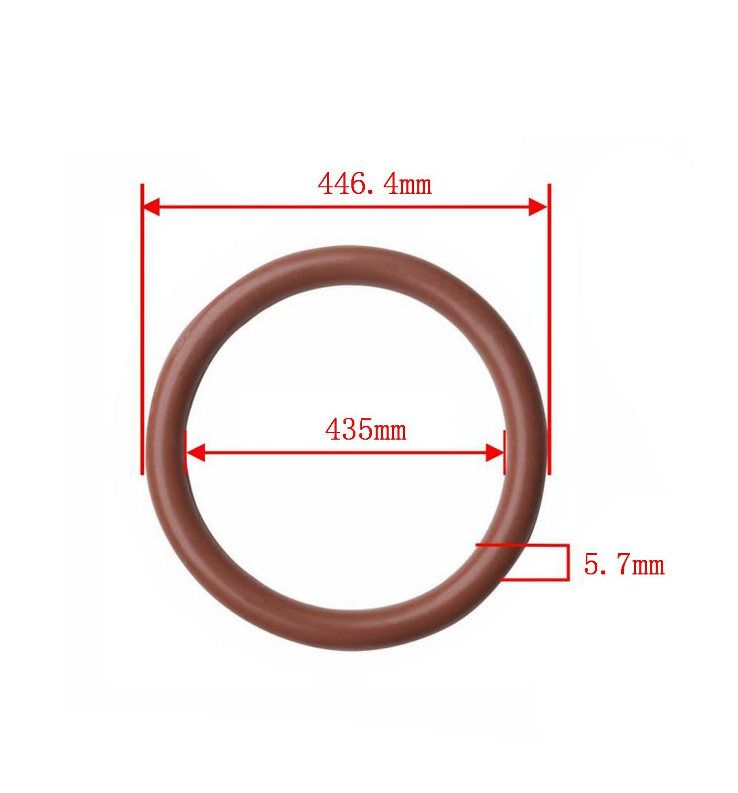 Fluorkautschuk FKM O-Ringe Braun Mehrere Größen for Maschinen Sanitär(446.4mm x 435mm x 5.7mm)