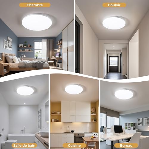 Plafonnier LED 32W trois températures de couleur éclairage écoénergétique