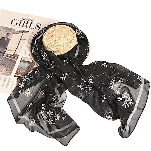100% Pure Silk Scarf for Women Lightweight Print Floral Pattern Scarf - 71.5'' x 43.5’' Breathable Scarf - Gift Packed2