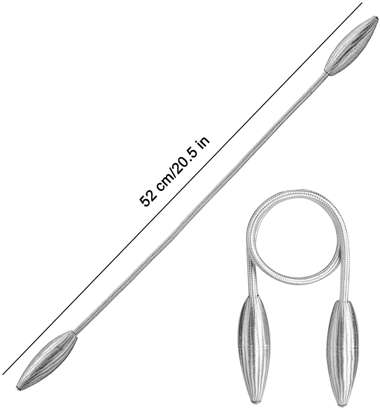 Fenstervorhang-Raffhalter-Clips, 4er-Pack Gardinen-Krawatten-Clips, kompakte geflochtene Seile, Starke Magnetbänder, geeignet für Zuhause