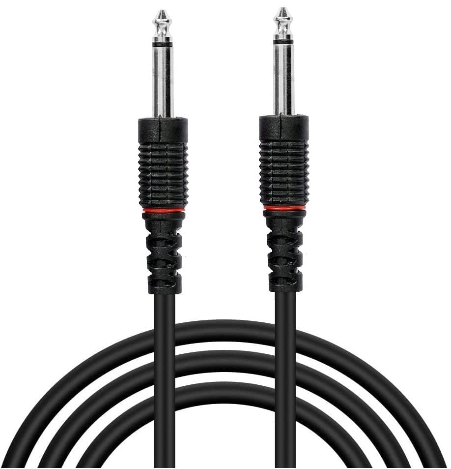 Image of SeCro 6.35mm Jack Mono Audio Instrument Cable for Mixer, Electric Guitar, Amplifier, Speaker - 4 Meter, Black