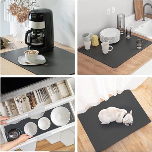 Image of Dish Drying mat for Kitchen Water Absorbent Mat Drying mat (IDEA CHASERS)