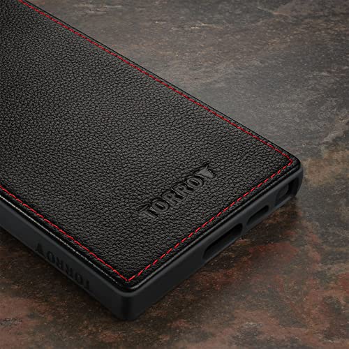Torro Case Compatible With Samsung Galaxy S23 Ultra 5G – Premium Leather Bumper Case (Black) #TOP5