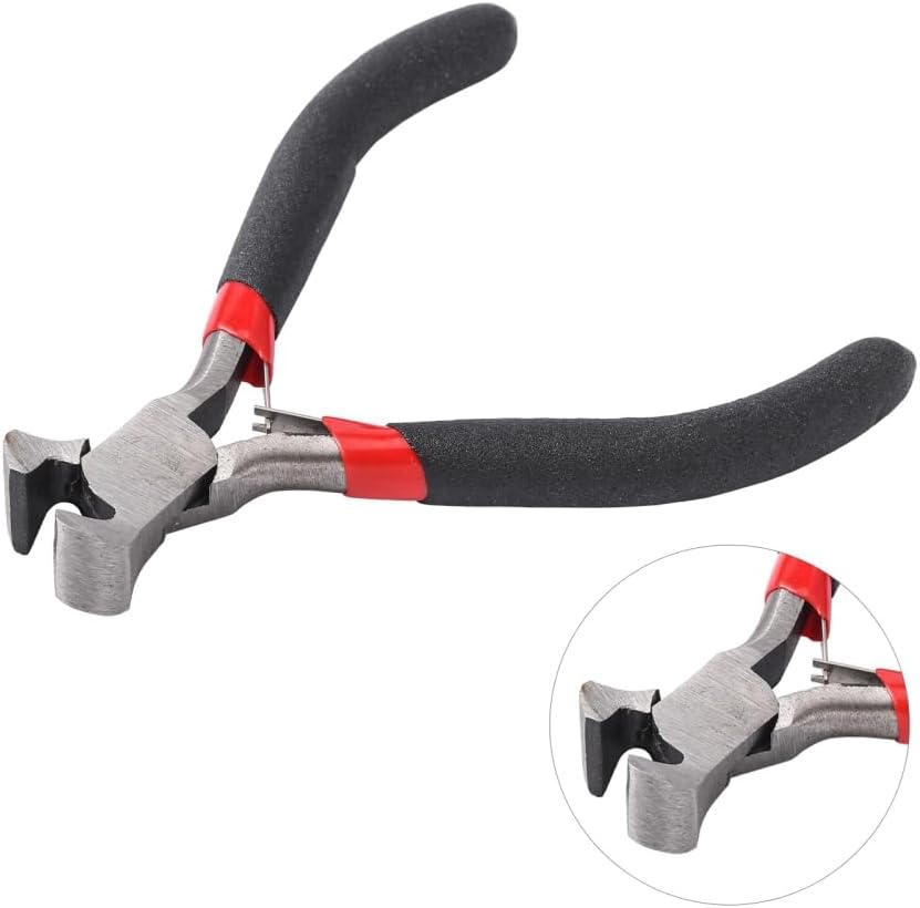 8Pcs Construction Pliers Tool Kits Black Hand Tool with Double Spring Wire Mixed Flat Nose and End Cutting Plier for Jewelry Making Crafts Repairing