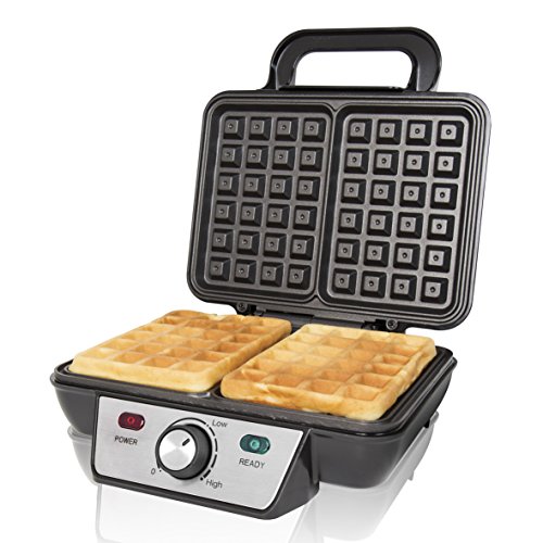 Quest 35940 Four Slice Deep Fill Waffle MakerNon-Stick Hot PlatesAdjustable TemperatureStainless Steel with Cool Touch Handle 1100W product thumbnail 9
