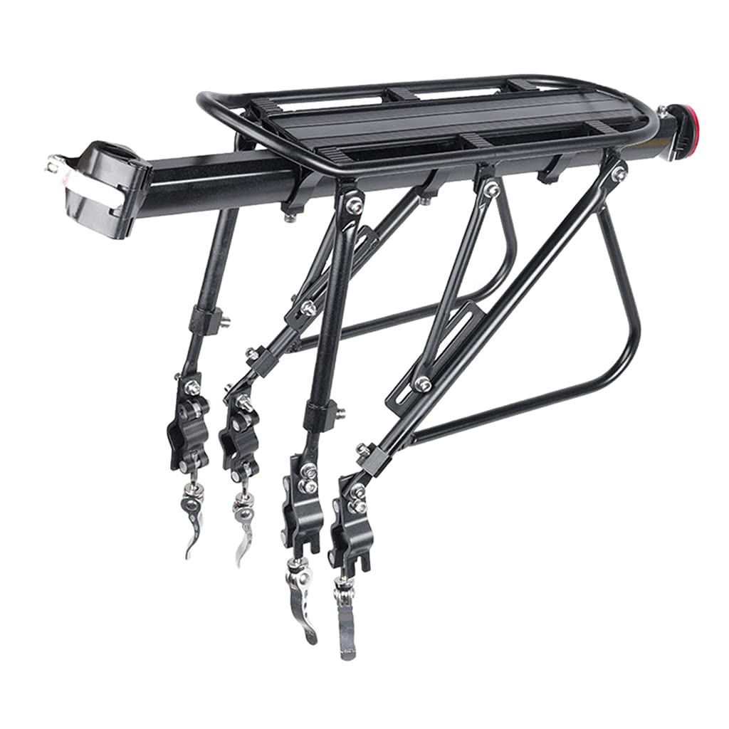 YIJU Bicycle Bike Rear Cargo Panniers Carrier Luggage Load Rack MTB with Safety Warning Light Fit fo