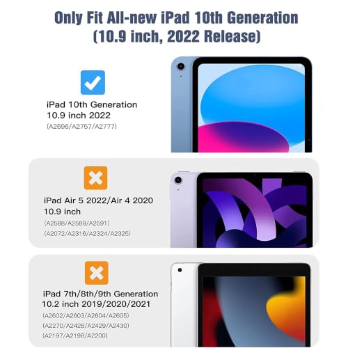 Image of MOCA Case for iPad (A16) 11th Generation 11 Inch 2025 10th Generation 2022 iPad 10.9 Inch Slim Stand Hard Shell Back Protective Smart Cover for 10.9 inch iPad 10th Gen 2022 Release A2696 A2757 A2777