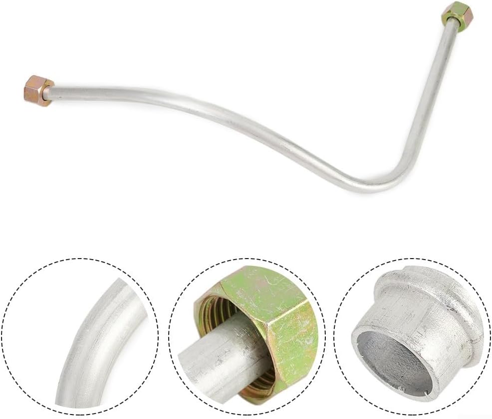 Aluminum Air Compressor Exhaust Tube Replacement Exhaust Pipe G3/8 Thread Standard Metal Air Pump Connector Silver Tone Industrial Grade Pneumatic Parts 435Mm Length 7.8mm Inner Diameter