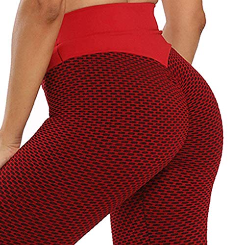 Leggings for Women Yoga Pants High Waisted Butt Lifting Tummy Control Beehive Bubble Hip Lift Tights