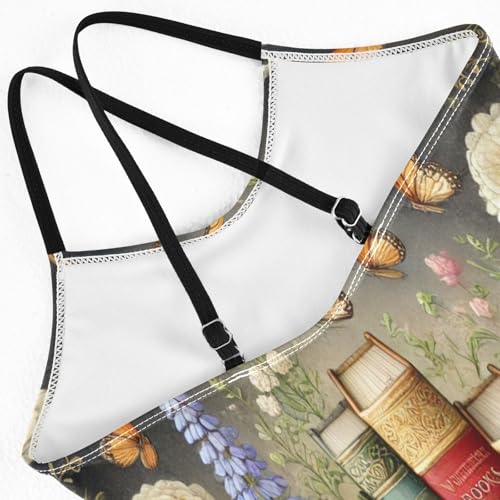 Flowers Ancient Books Girls Swimsuit Bathing Suit Swimsuits One Piece Summer Beach Swimwear4