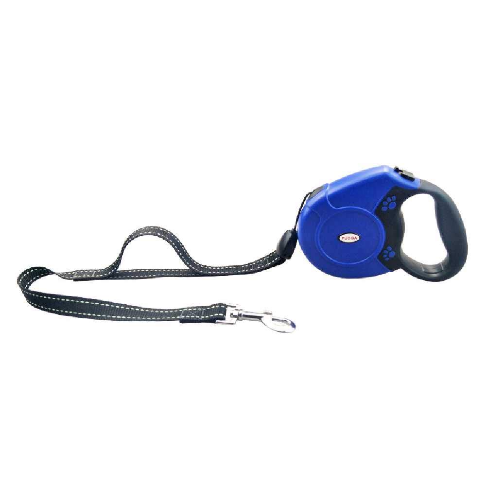 Corde télescopique de traction de chaîne de chien grand format bleu 7.5m