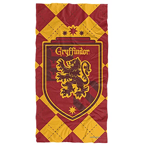 LOGOVISION Harry Potter Gryffindor Plaid Sigil Officially Licensed Beach Towel 30