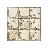 45 Pack Unfinished Wooden Ocean Sea Animals Cutouts for DIY Crafts 3.5 Inch 5 Peices Each