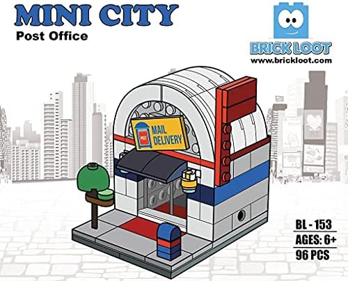 Miniatura 2 de Brick Loot Juego exclusivo de mini oficina de correos de la ciudad USPS Postal Service Mailbox, kit de juguetes de construcción, compatible con Lego