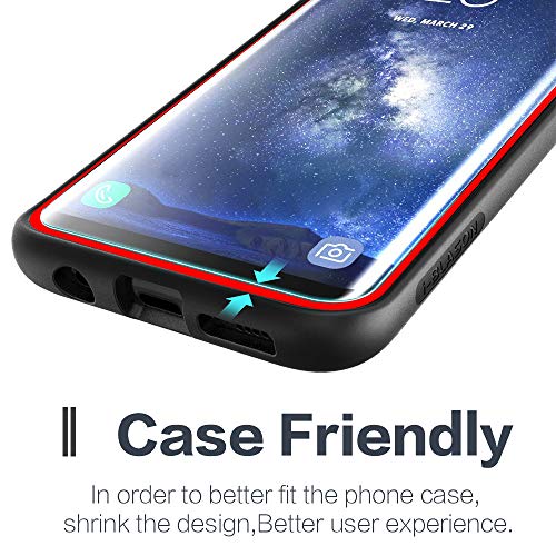【2-Pack】Coolpow Designed For Samsung Galaxy S8 Plus Screen Protector Case Friendly, Anti-Bubble, 3D Curved, Samsung S8 Plus Screen Protector S8+Tempered Glass Cell Phone Film【Note：not For S8 & Note 8】 #TOP3