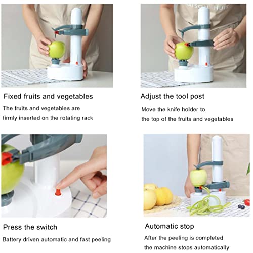Pelador eléctrico, pelador giratorio automático para patatas, frutas, verduras, herramienta de cocina sin esfuerzo