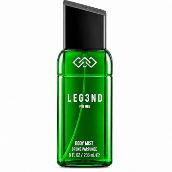 LEG3ND Body Mist for Men Green, 8 FL OZ (236ml) | Long-Lasting Fresh Masculine Fragrance Spray with Natural Essential Oils | Everyday Body Spray, Gym, Office, Gift for Him