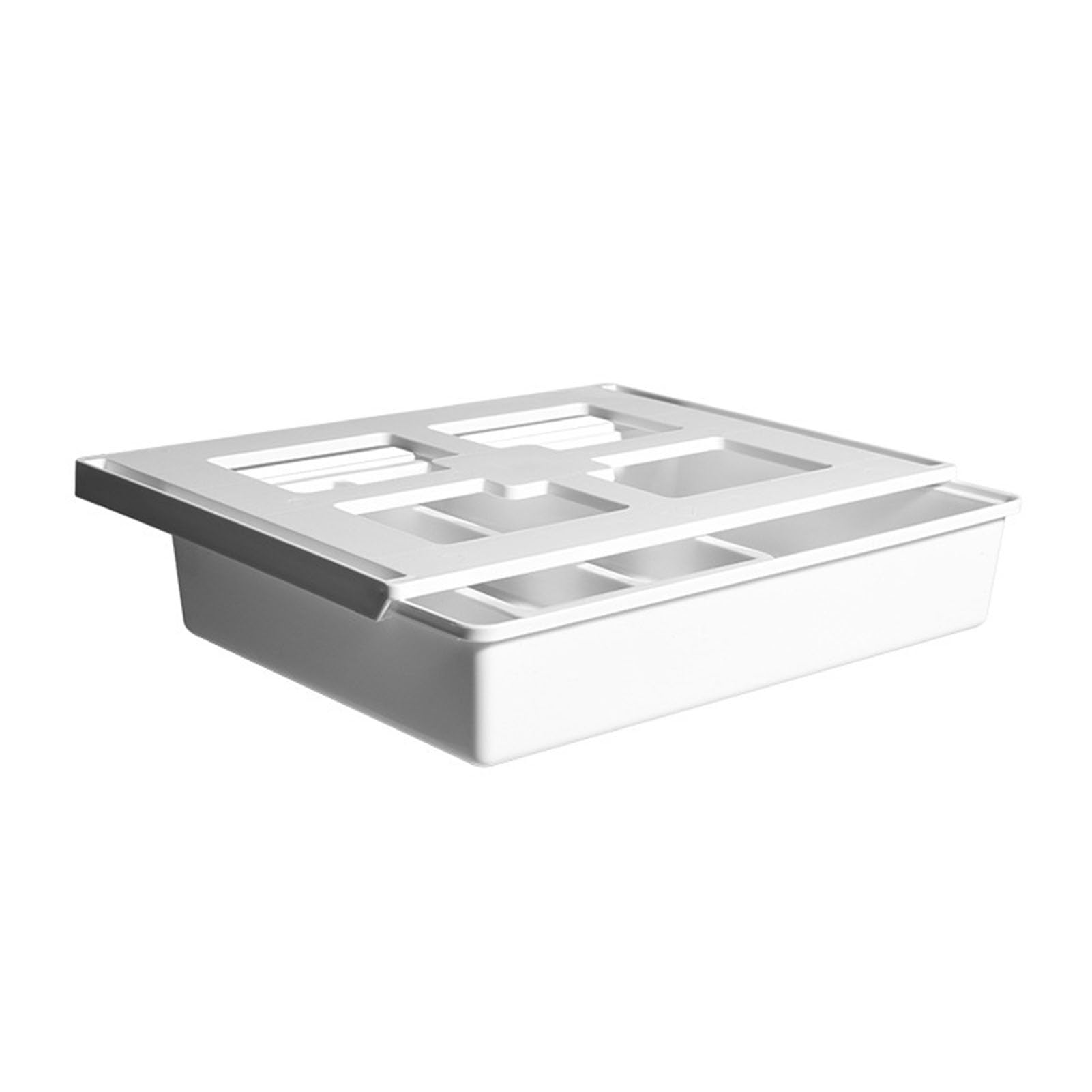 Cassetto portaoggetti sotto la scrivania, design minimalista con scomparti multipli per forniture da ufficio, posate, cancelleria e cosmetici, soluzione salvaspazio