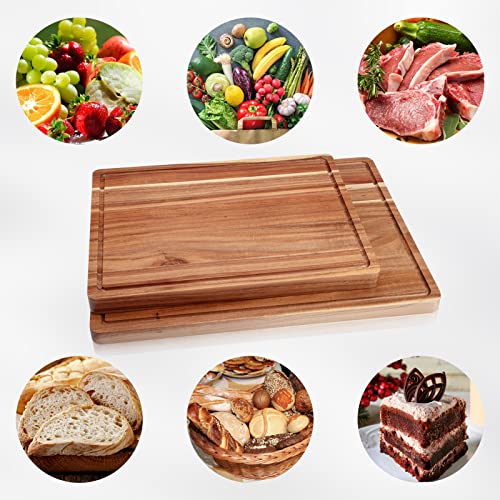 Tabla de Cortar de Madera de Acacia, 50,8 x 38,1 cm, Rectangular con Ranura para Jugos y Mango Integrado, Ideal para Carnes y Charcutería miniatura 6