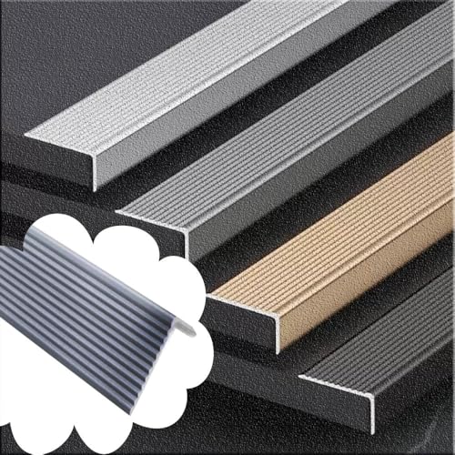 Perfil de aluminio para escaleras de 90 cm, borde antideslizante para escaleras con protección de esquinas de 4 cm de ancho, perfil de borde de escalera, acabado dorado, ideal para escaleras y
