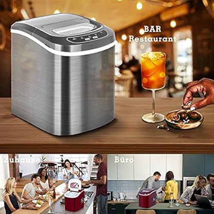 Eiswürfelmaschine 15kg Eiswürfel/24H, 6-13Minuten Produktionszeit Leise Ice Maker mit 2.2L Wassertank… – Bild 7