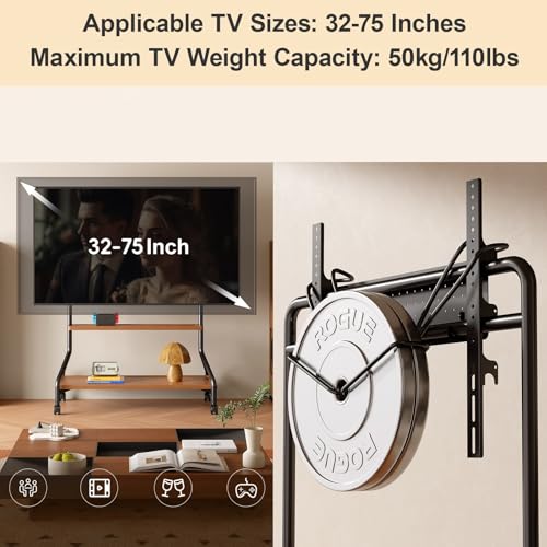 Soporte TV móvil para 32-75 pulgadas con ruedas ajustable miniatura 5