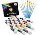Acrylic Paint Set 24 Colors- Bonus 10 Acrylic Paint Brushes Included - Acrylic Paints for Artists - Heavy Body Acrylic Paint - Artist Quality Acrylic Paint - Canvas Paint with Acrylic Paint Brush Set