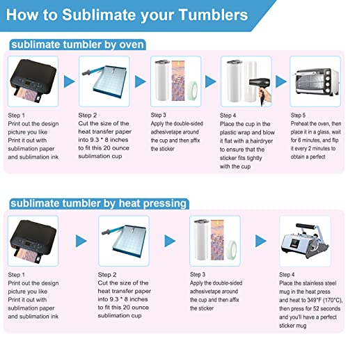 8 Pack Sublimation Tumbler - 20 Oz Tumbler With Lid And Straw Insulated Tumbler Skinny Double Wall Tumbler Cups Travel Coffee Mug Stainless Steel Vacuum Mug With Metal Straw,Leak-Proof Lid,Shrink Wrap #TOP3