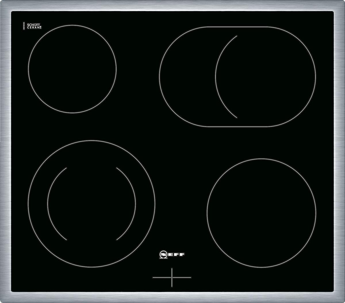 NEFF EDX40 Herd-Set 60 x 60 cm EasyClean CircoTherm LED-Display Elektrokochfeld Bräterzone Edelstahlrahmen