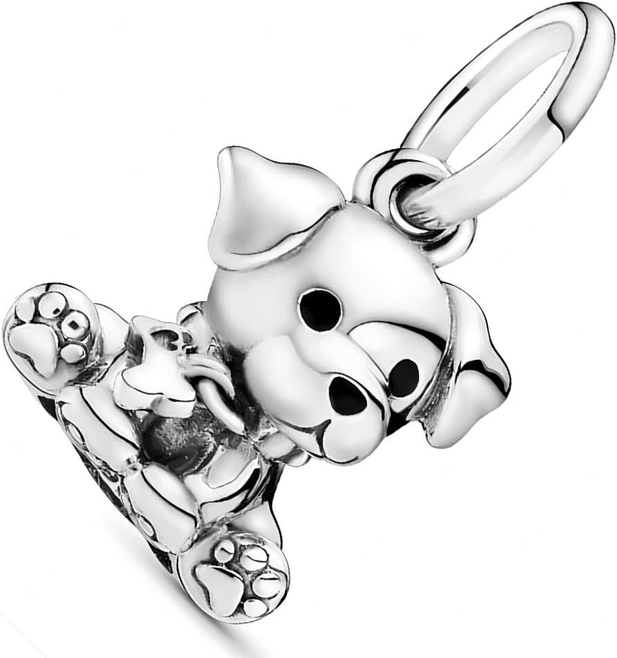 Labrador Puppy Dog Dangle Charm Fit Women Bracelet Necklaces Fashion Gifts 925 Sterling Silver DIY Jewelry