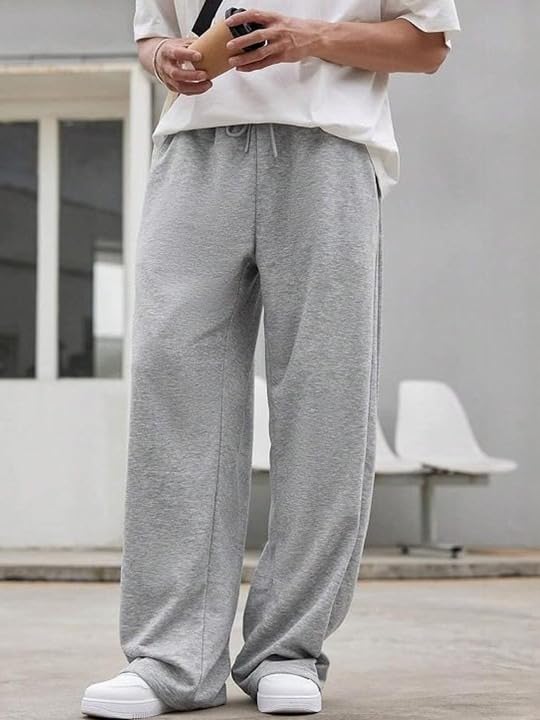 Image of You Forever Men's Relaxed Fit Track Straight Fits - High Waist Pants with Pockets for Sporty & Casual Look