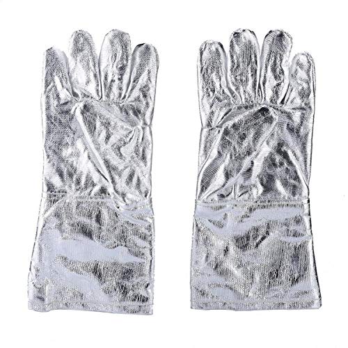 Gants de Travail Gants de sécurité à Long sécurité Travail Chaleur Gants résistants aluminisé feu Smelting Gants Soudeur Gants de Travail - Imprimante de marquage